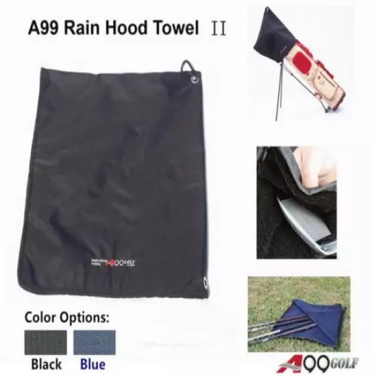 A99 Golf Rain Hood Towel Waterproof Golf Bag Cover Microfiber Towel Black/Blue