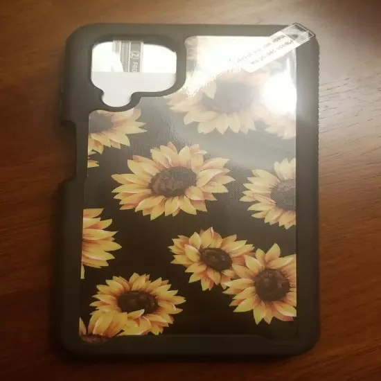 GOLINK Samsung Galaxy A12 Sunflower Full body Case Cover Black Yellow 