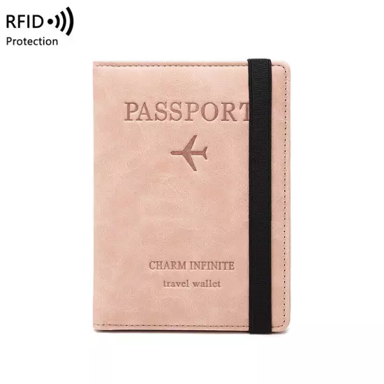 RFID Blocking Leather Passport ID Card Holder Pocket Travel Wallet Case Cover US