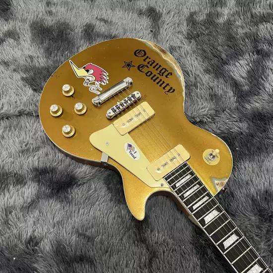 Mike Ness 1976 Deluxe electric guitar Solid Mahogany Aged Gold Relics by hands