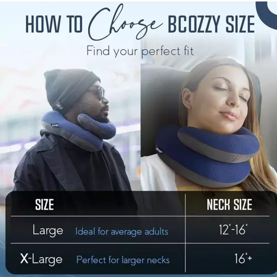 BCOZZY Neck Pillow for Travel Provides Support to the Head, Neck & Chin NWOT XL