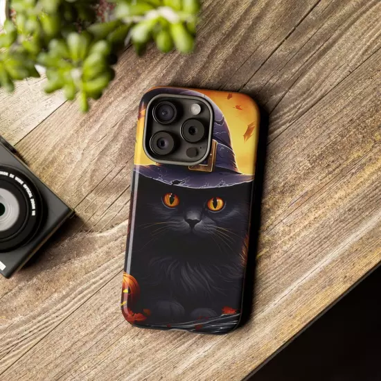 Custom Dual Layer Protective iPhone Case, Cat Witch