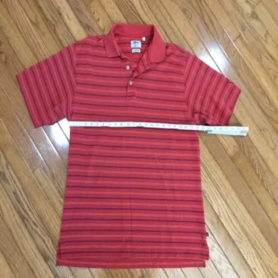 Callaway Men’s Red Striped Golf Polo Shirt Combed Cotton Size L