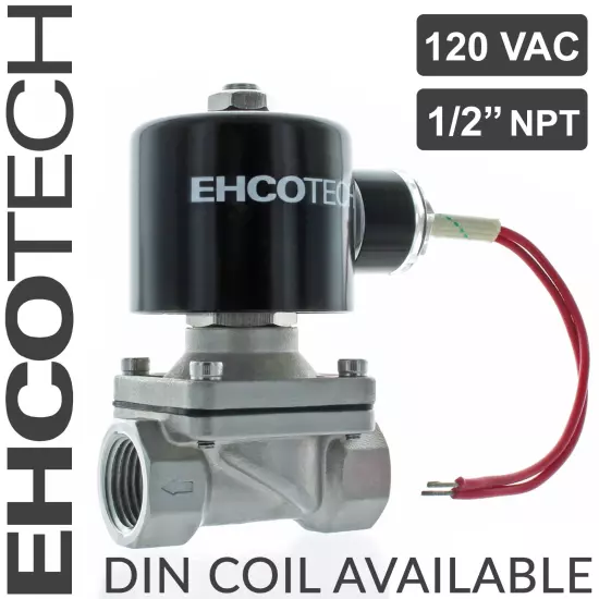 1/2" 110V 120V Stainless Steel AC Solenoid Valve Water Air Gas VITON NC 110VAC