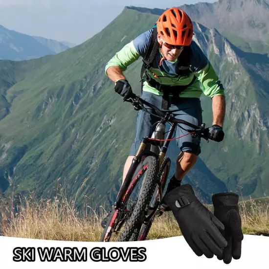 Winter Cycling Gloves Windproof Fishing Mittens Thicken Warm Full Finger Gloves