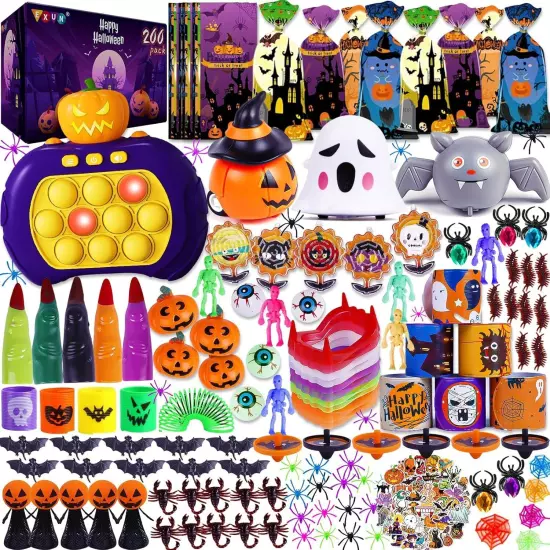 Exun 200PCS Halloween Party Favors, Bulk Toys for Treats,... 