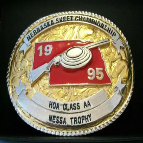 1995 Nebraska Skeet Shooting Championship HOA AA NESSA TROPHY Belt Buckle Award