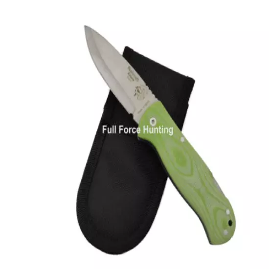 J&V Adventure Knives Green Bushcraft Folding Folder Utility Knife Hunting Camp