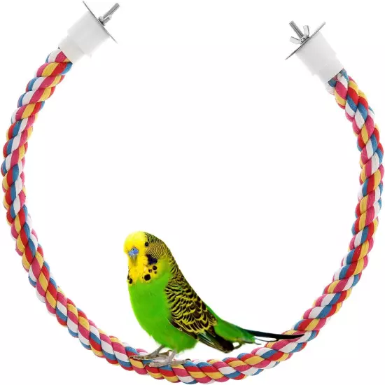 Bird Rope Perches,Parrot Toys 21 inches Bungee 21 inches, Multicolor 