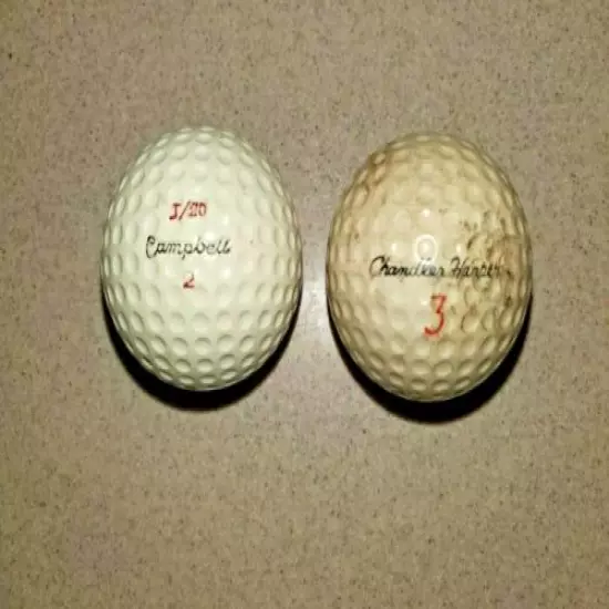 TWO VINTAGE SIGNATURE GOLF BALLS RARE (1968) & VERY RARE (1940)