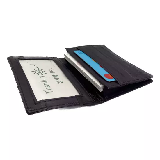 Genuine Eel Skin Leather Business Card ID Wallet Credit Card Case