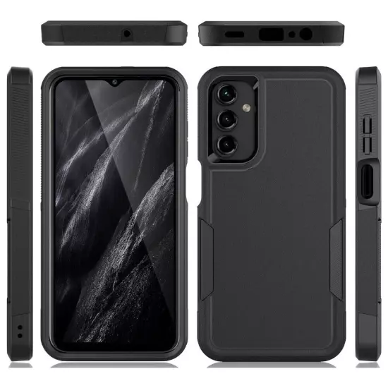 For Samsung Galaxy A25 5G Case Heavy-Duty Tough Dual Layer Cover +Tempered Glass