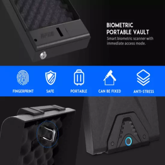 pistola segura con huella dactilar biométrica acceso rapido seguridad smart safe