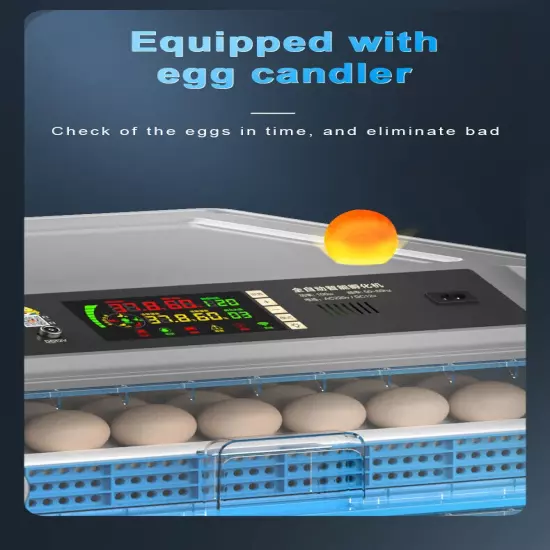 Automatic Hatching Incubator Egg Candler 500Egg Turner Duck Pigeon Birds Poultry