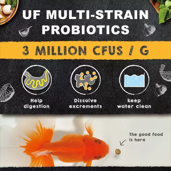 Ultra Fresh Floating Goldfish Food, Color Enhancing, Balanced Diet, All Natural 