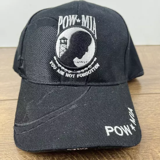 POW MIA Hat Not Forgotten Hat Black Hat Adjustable Adult Size Hat Black Cap