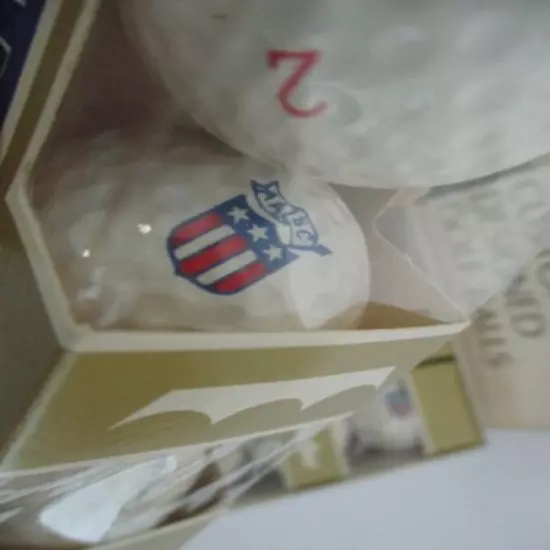 Box of Vintage CUSTOM DESIGNED GOLF BALLS (12) Marked AASC