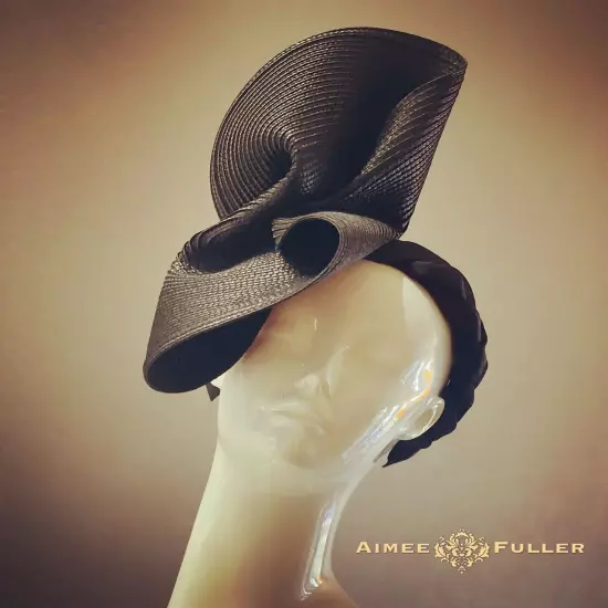 Aimee Fuller Derby Royal Ascot Cocktail Gala Classic Black Fascinator Hat