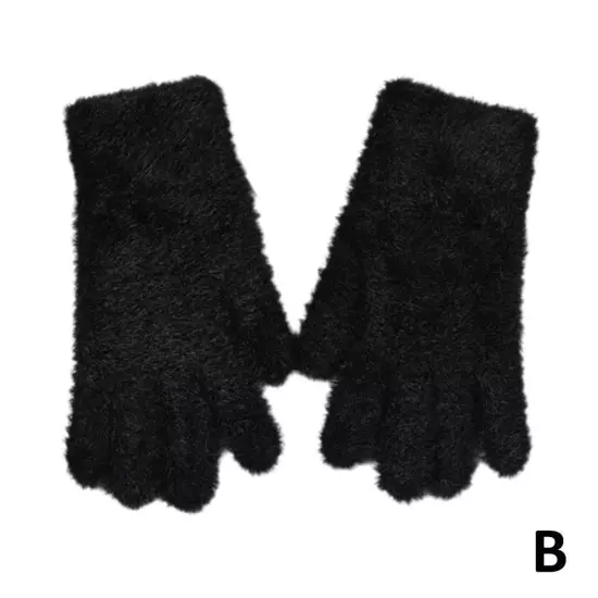 Korean style winter gloves imitation mink gloves plush warm^ω