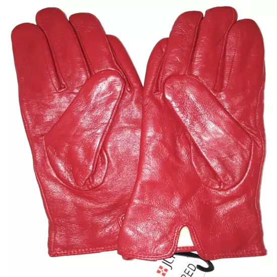 JLY NWT fleece-lined red leather gloves womens size M