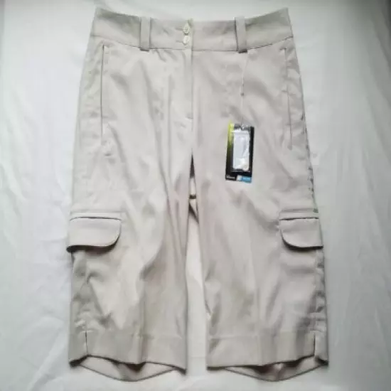 1 NWT WOMEN'S NIKE GOLF DRI-FIT SHORTS, SIZE: 8, COLOR: LIGHT KHAKI (J313)