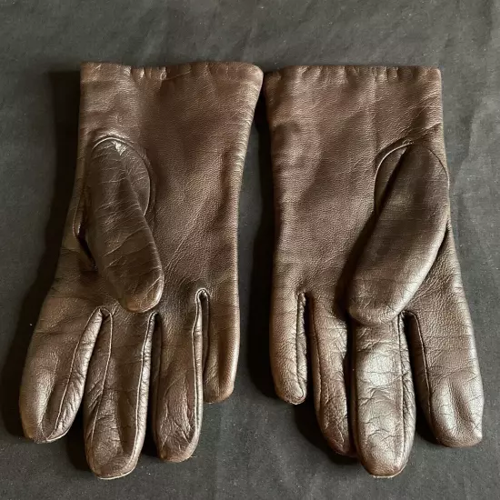 Vintage Fownes Leather Gloves Womens Size M Brown WPL 9522 Thinsulate Lining