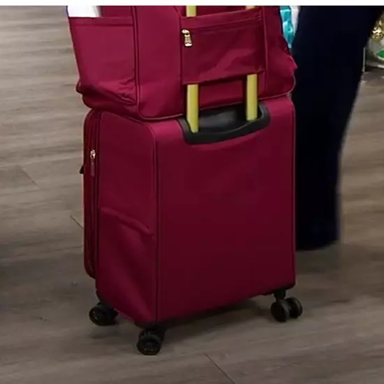 Samantha Brown Luggage 22" Upright Spinner Travel Packing Cubes Burgundy