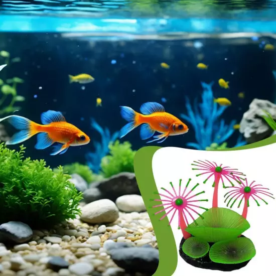 Glowing Artificial Fish Tank Aquarium Coral Plant Ornament Underwater Pet D2P1