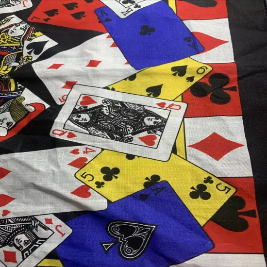 Vintage Springs House of Cards Poker Bandana Made in USA RN #14913 22"×22"