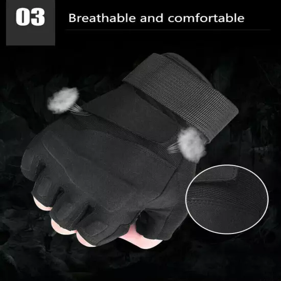 Fingerless Half-Finger Tactical Gloves Motorcycle Driving Gloves Riding Gloves