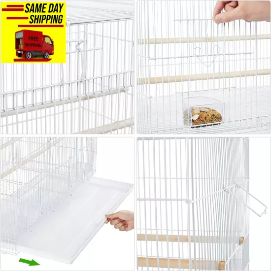 Yaheetech 30-Inch Stackable Flight Bird Cages for Parakeets Cockatiels Conures F