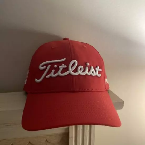 New Titleist Tour Performance V1 FJ Hat Red And White