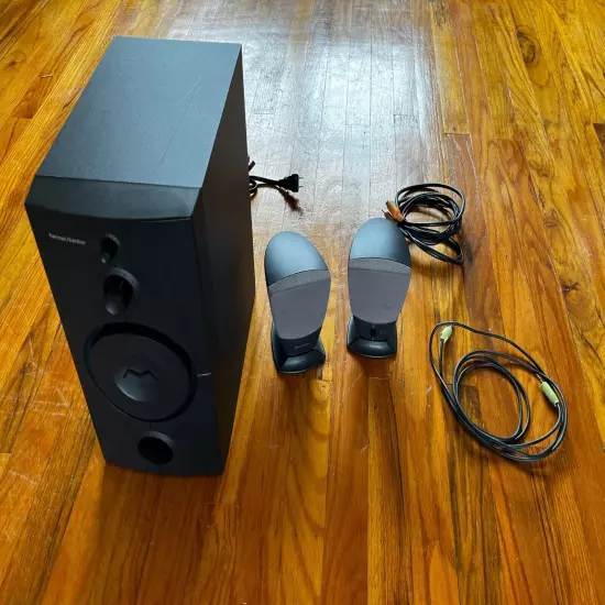 Harmon Kardon HK395 3pc Speaker System Subwoofer & Satellite Speakers