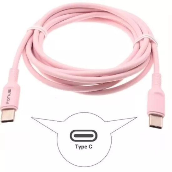 For Samsung Galaxy Z Fold6 - USB-C to Type-C Pink 6ft Long Cable PD Fast Charger