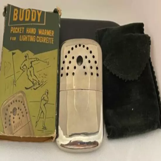 Vintage Buddy Pocket Hand Warmer With Pouch and Box Hunting/Fishing 