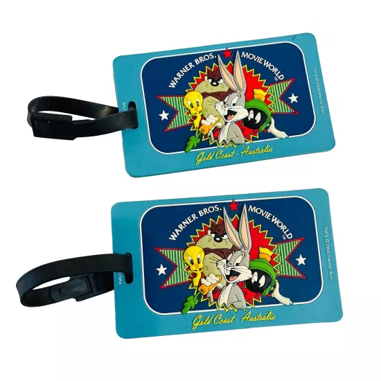 Vintage Warner Bros Looney Tunes Luggage Name Tags Bag Tags x2