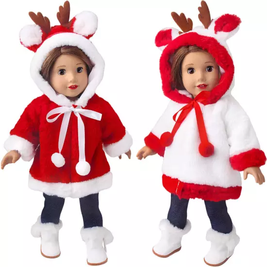 Christmas plush coat made for 18'' American girl doll winter clothes