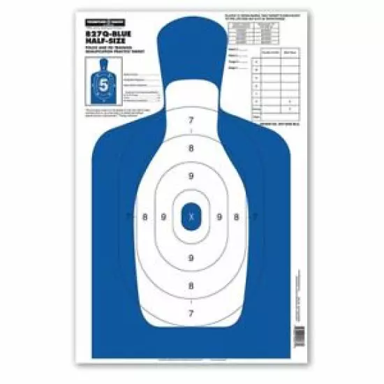 Thompson Target | B27Q Blue Half-Size 12.5"x19" Human Silhouette Training Target