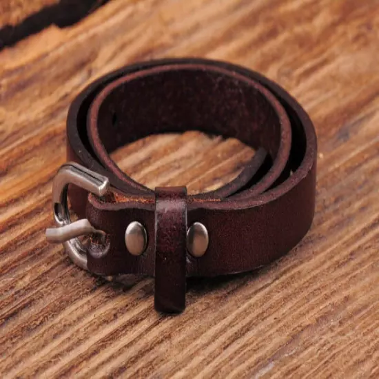 Surfer Plain Cool Double Wrap Men's Punk Leather Bracelet Wristband Cuff Brown