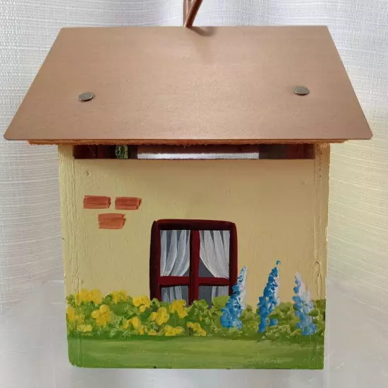 VTG 1999 B. Cummings Hand Painted Bird House Cottage Bird Watcher VTG NOS Rare