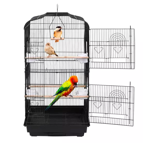 Multiple Sizes Rolling Bird Cage for Small Parrot Cockatiel Parakeet Cage Play