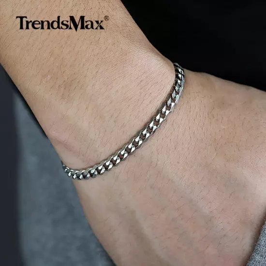 Men's Chain 3/5/7/9/11mm Stainless Steel Bracelet Silver Curb Cuban Link 7-11"