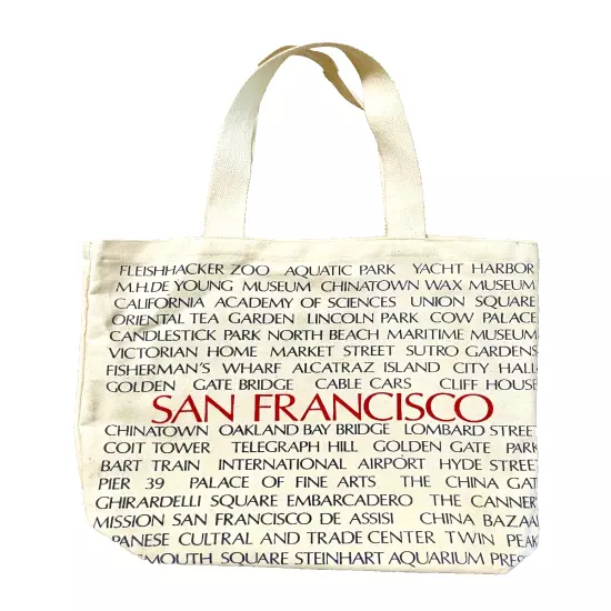 VTG Canvas Tote Bag San Francisco Dual Handle Grocery Bag San Francisco Sites