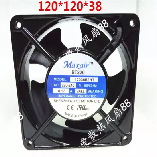 1pc new fan freeship Maxair BT220 12038B2HT 220 0.17A 12cm 12038