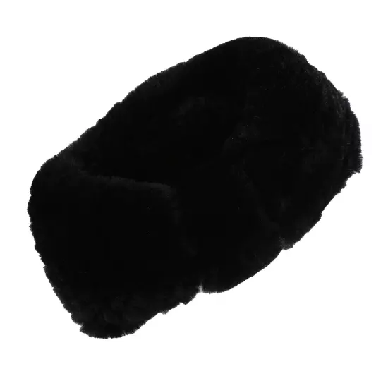 Women's Winter Cold Weather Headband Rex Rabbit Fur Elastic Headwarmer Hairband