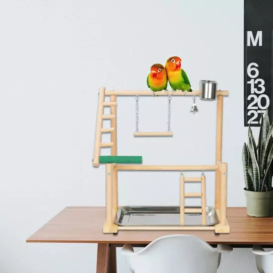 Pet Parrot Playstand Parrots Bird Playground Bird Play Stand Wood Perch Gym Play