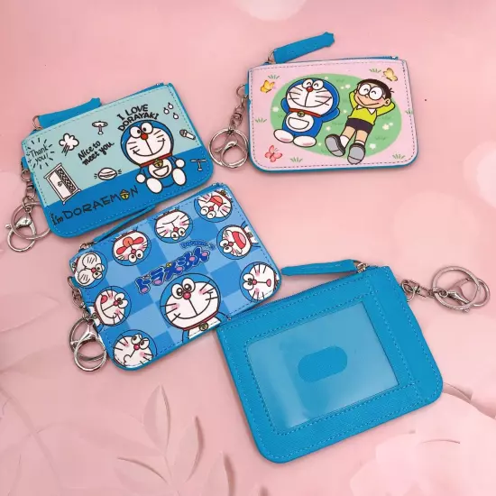 doraemon zip Card Holder Bag Keychain Coin Purse Card Holder Purses handbag