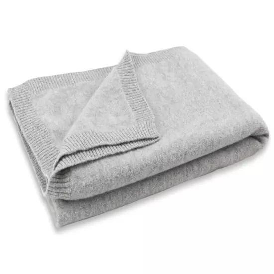 Jet&Bo 100% Cashmere Travel Set: Blanket, Eye Mask, Socks, Carry Case Gray