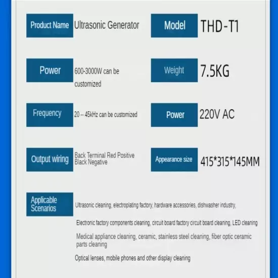 THD-T1 Dishwasher Ultrasonic Generato Vibration Plate Power Supply 40K High-powe