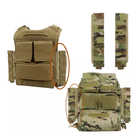 Zipper Plate 1 Pair Side Molle Panel for Tactical CP1.0 / CP2.0 Zip Back Package